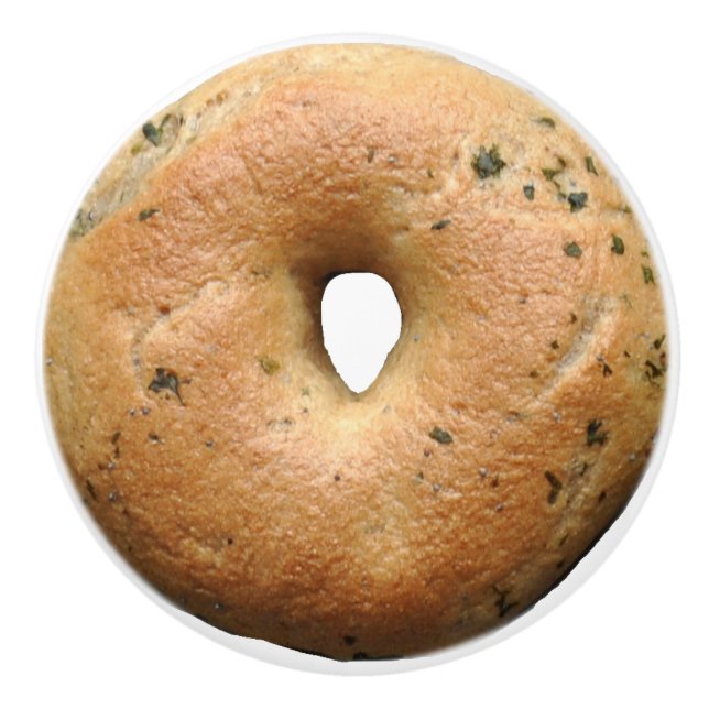 Bagel funny foodie 2D graphic Ceramic Knob (Front)