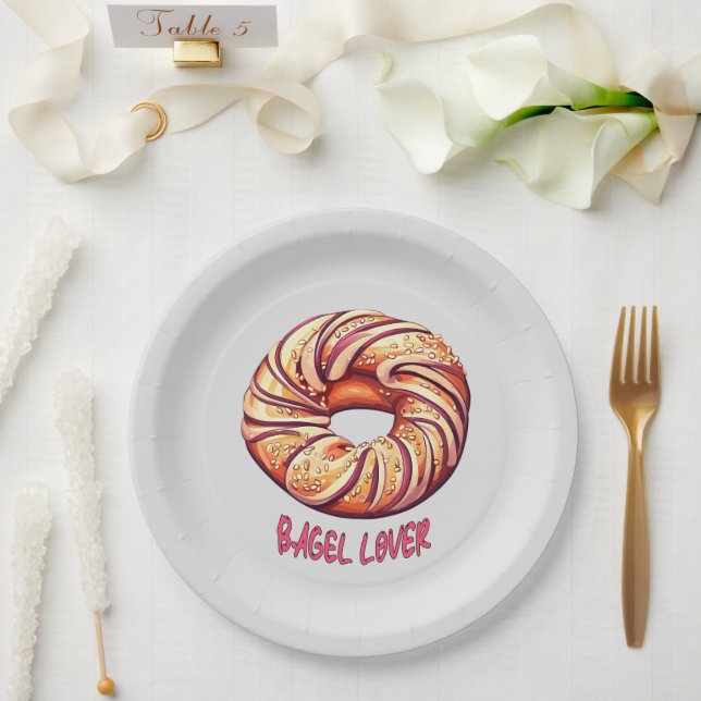 Bagel Lover Paper Plate (Wedding)