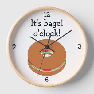 Bagel O'Clock fun food graphic Clock