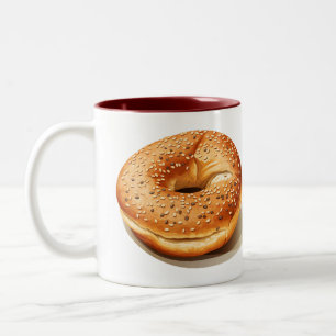 Bagel on a Two-Tone coffee mug