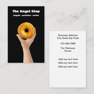 Bagel Shop Bakery Business Cards Vertical