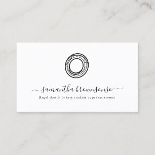Bagel sketch bakery cookies cupcakes sweets business card