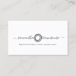 Bagel sketch bakery cookies cupcakes sweets business card