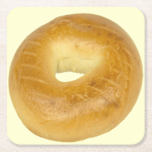 Bagel Square Paper Coaster