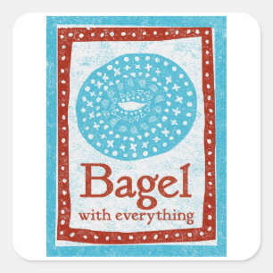 Bagel Stickers - Fun Blue Red Food