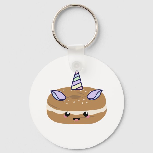 Bagel Unicorn Bagel Buddies Key Ring (Front)