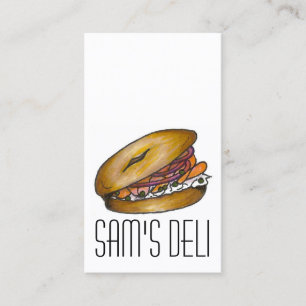 Bagel w/ Lox Capers Onions Jewish Deli Food Chef Business Card