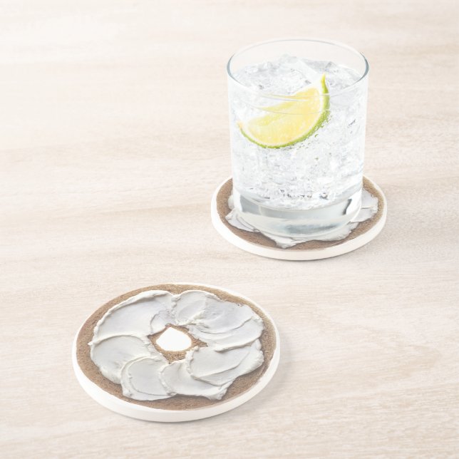 Bagel with Cream Cheese Coaster (Side)