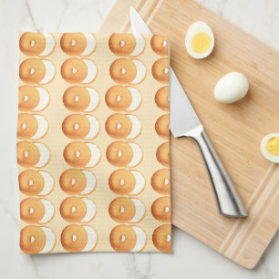 Bagels and cream tea towel