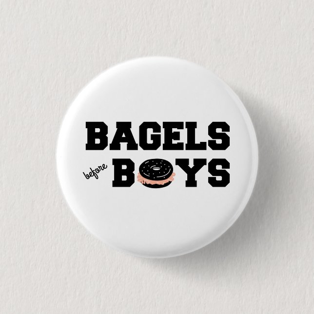 Bagels Before Boys Funny Jewish Deli 3 Cm Round Badge (Front)
