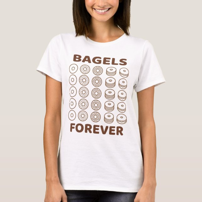 Bagels Forever Minimal Icon Design T-Shirt (Front)