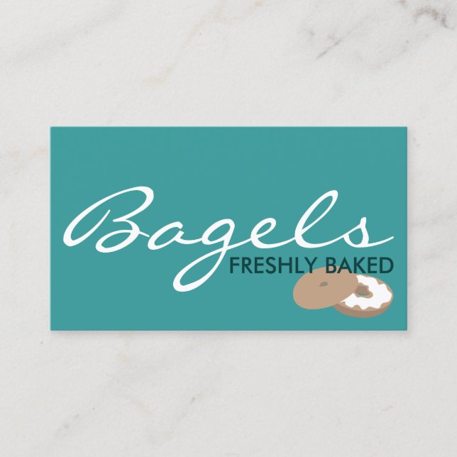 BAGELS freshly baked. (colour customisable) Business Card (Front)