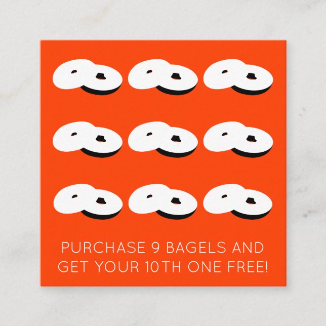 bagels loyalty stamp colour customisable (Front)