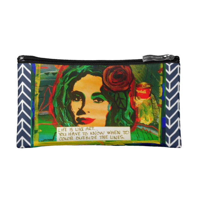 BAGETTE-LIFE IS LIKE ART  AND   ART SAVES LIVES MAKEUP BAG (Front)