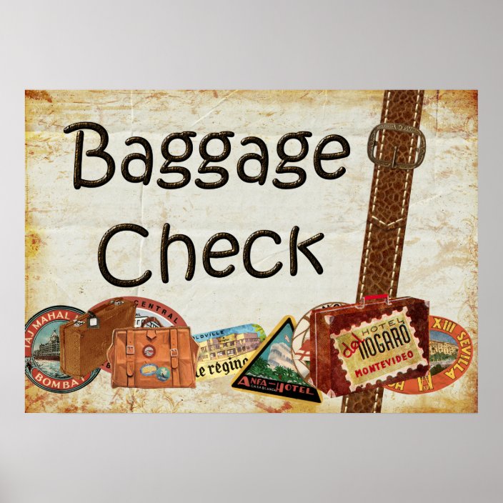 Baggage Check Sign Zazzle.co.uk