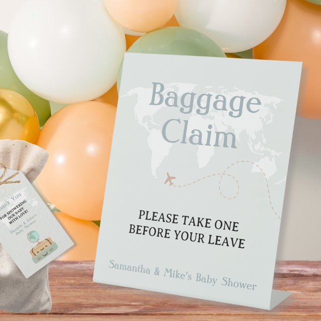 Baggage Claim Please Take One Travel Baby Shower Pedestal Sign (Baggage Claim Please Take One Travel Baby Shower Pedestal Sign)