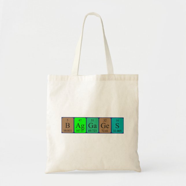 Baggages periodic table word tote bag (Front)