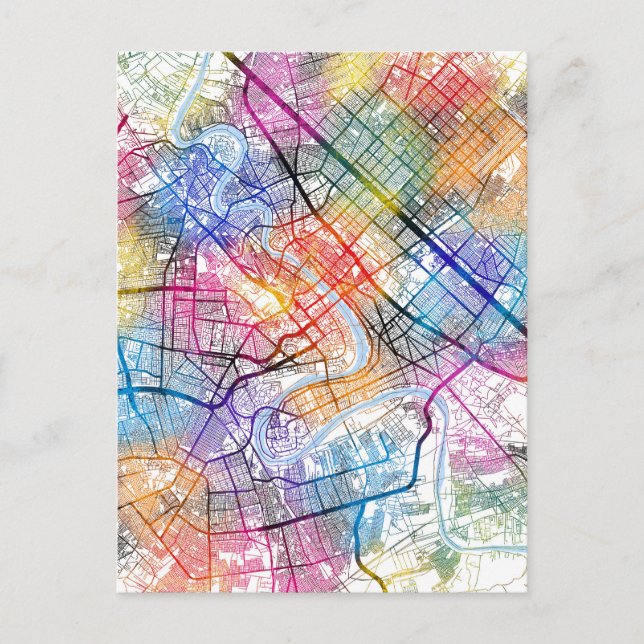 Baghdad Iraq City Map Postcard (Front)