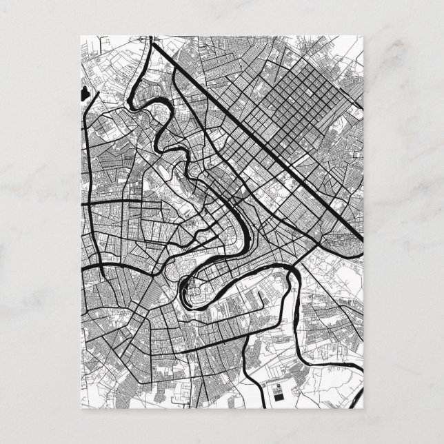 Baghdad Iraq Map Postcard (Front)