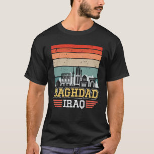 Baghdad Iraq Retro Vintage Sunset Skyline Baghdad T-Shirt
