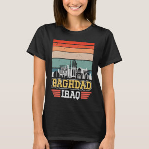 Baghdad Iraq Retro Vintage Sunset Skyline Baghdad T-Shirt