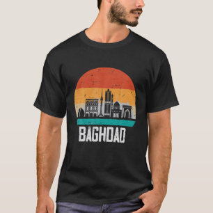 Baghdad Iraq Retro Vintage Sunset Skyline Baghdad T-Shirt