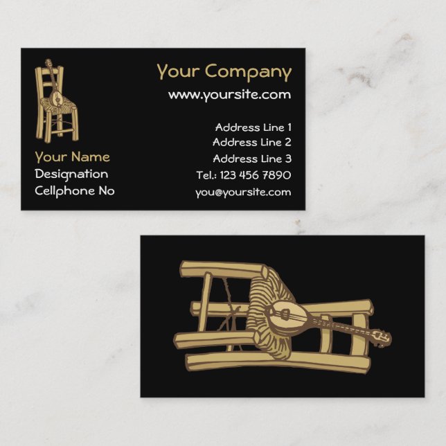Baglama on Chair Business Card (Front/Back)