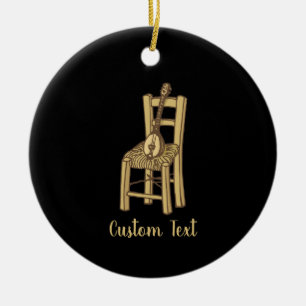 Baglama on Chair Ceramic Tree Decoration