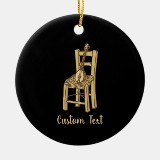 Baglama on Chair Ceramic Tree Decoration (Front)