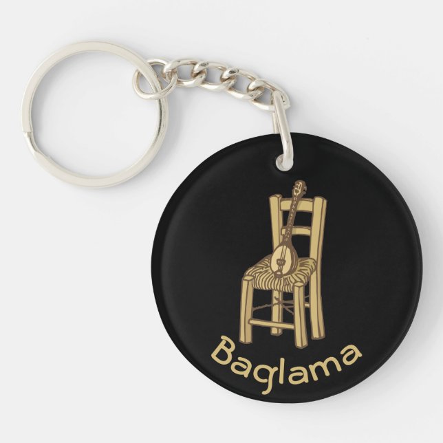 Baglama on Chair Keychain (Front)