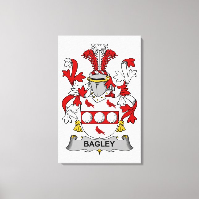 Bagley Family Crest Canvas Print (Front)