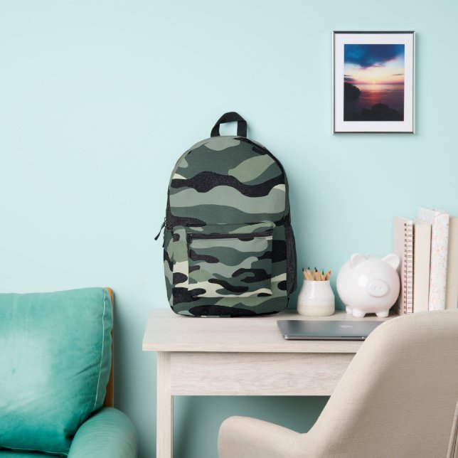 Bagpack - army - green printed backpack (Insitu)