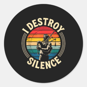 Bagpe Art For Men Women Scottish Bagper Bagpe Play Classic Round Sticker