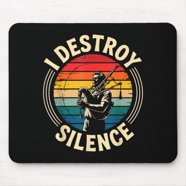 Bagpe Art For Men Women Scottish Bagper Bagpe Play Mouse Mat (Front)