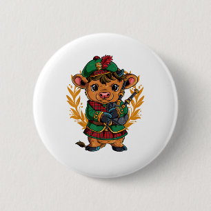 Bagpipe Bagpipes  6 Cm Round Badge
