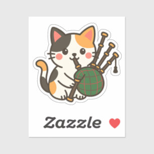 Bagpipe Calico Cat Fun Design