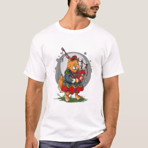 Bagpipe Cat Playing Bagpipes Scottish Music Kitten T-Shirt