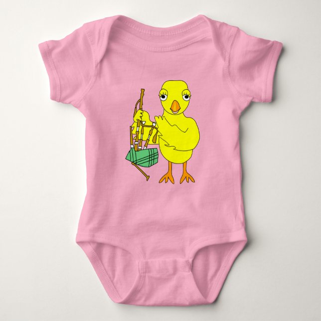 Bagpipe Chick Baby Bodysuit (Front)
