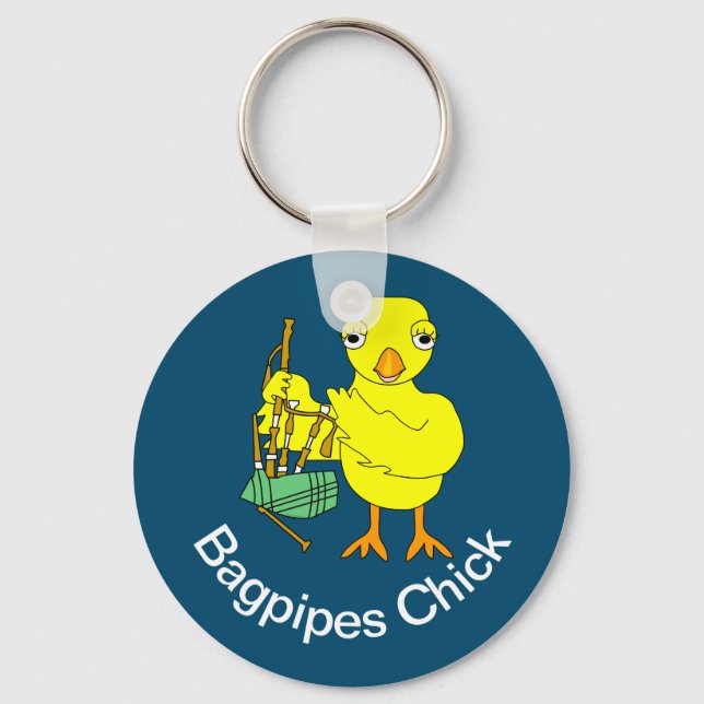 Bagpipe Chick Key Ring (Front)