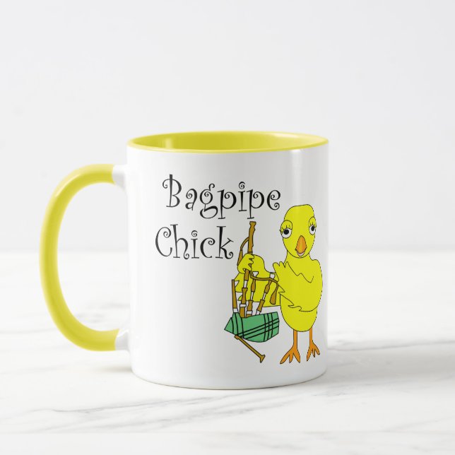 Bagpipe Chick Text Mug (Left)