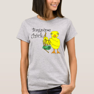 Bagpipe Chick Text T-Shirt