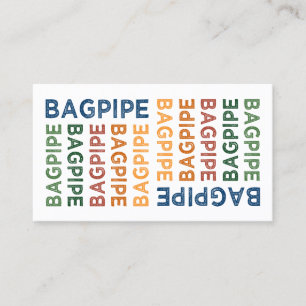 Bagpipe Cute Colourful Business Card