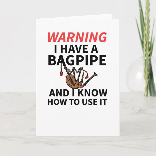 Bagpipe Gifts | Bagpiper Scottish Bagpipe Lover Card (Front)
