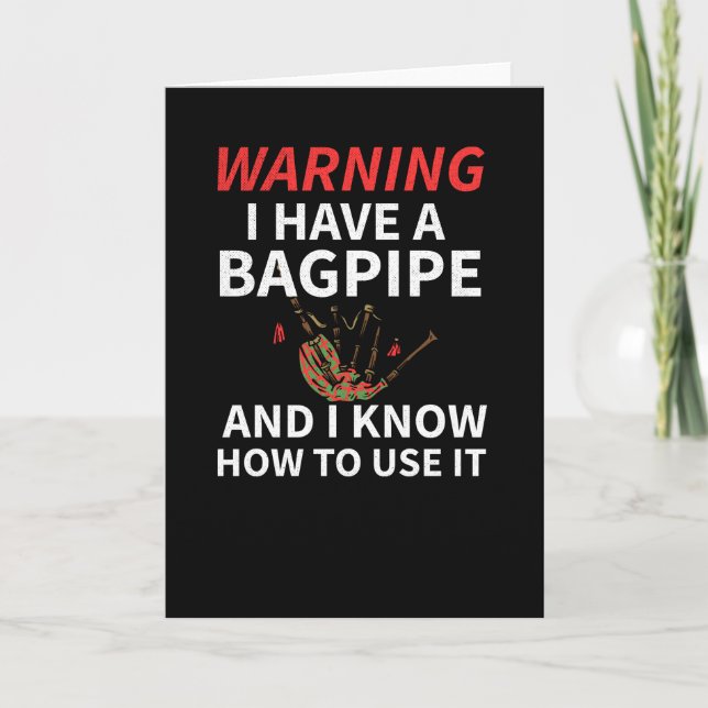 Bagpipe Gifts | Bagpiper Scottish Bagpipe Lover Card (Front)