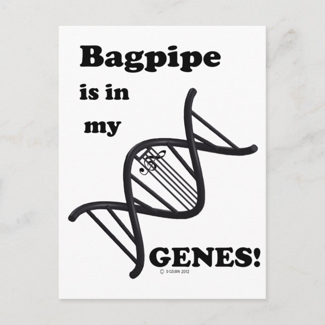 Bagpipe Is In My Genes Postcard (Front)