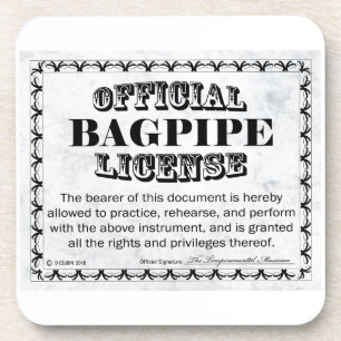 Bagpipe License Coaster