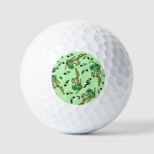 Bagpipe Music Notes Pattern Golf Balls