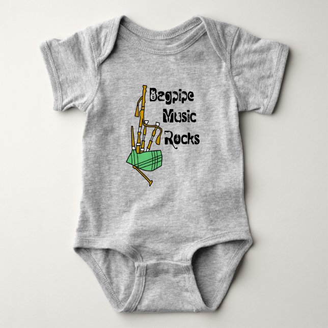 Bagpipe Music Rocks Baby Bodysuit (Front)