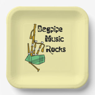 Bagpipe Music Rocks Paper Plate