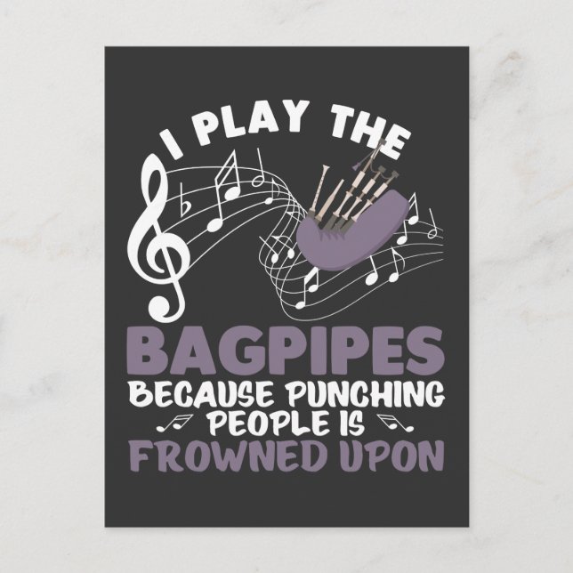 Bagpipe Musical Wind Instrument Scottish Bagpiping Postcard (Front)